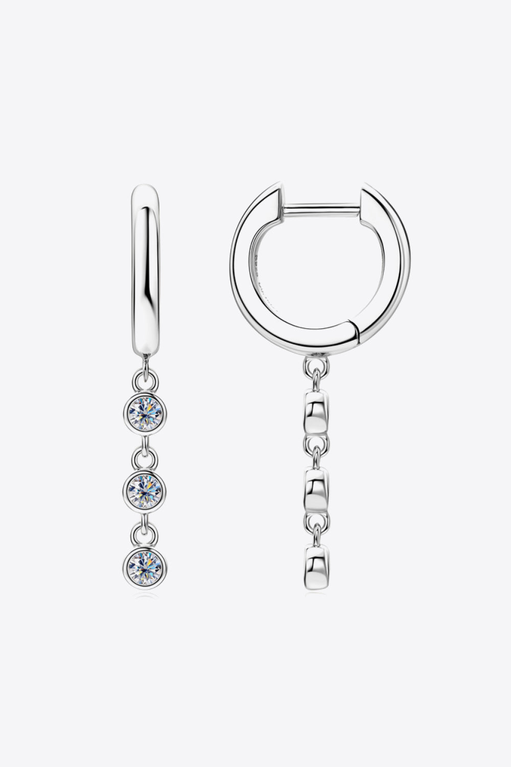 Moissanite Decor Sterling Silver Earrings in Gold - women's earrings