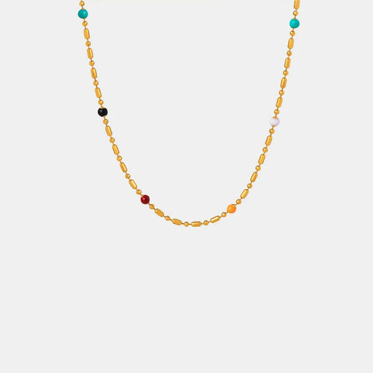 18K Gold-Plated Oil Drip Bead Necklace in Gold - women's necklace