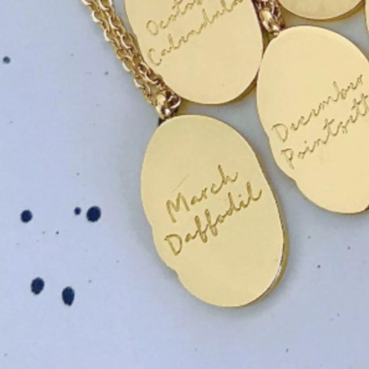 18K Gold-Plated Engraved Pendant Necklace - alternate necklace view