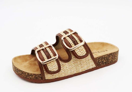 Buckled Dual-Strap Sandals