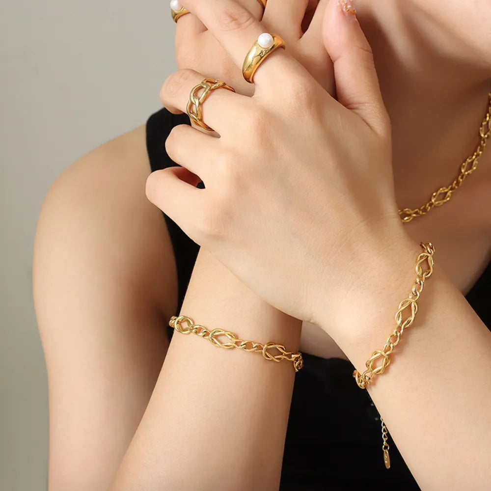18K Gold-Plated Titanium Steel Bracelet - alternate jewelry view