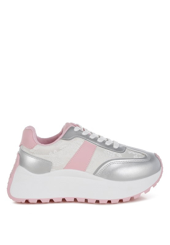 Embroidery Metallic Sneakers