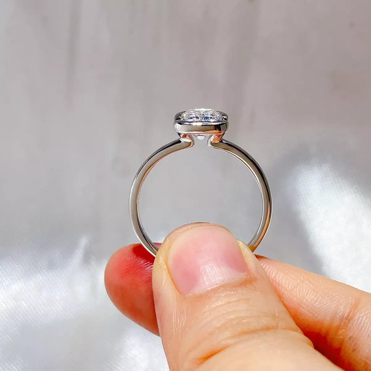 2 Carat Sterling Silver Moissanite Ring in Silver - women's ring