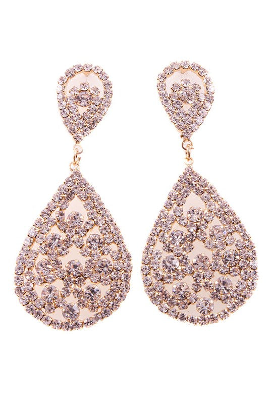Rhinestone Cluster Drop Earrings