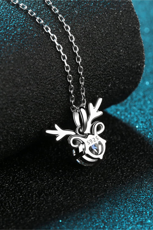 1 Carat Moissanite Sterling Silver Necklace - alternate necklace view