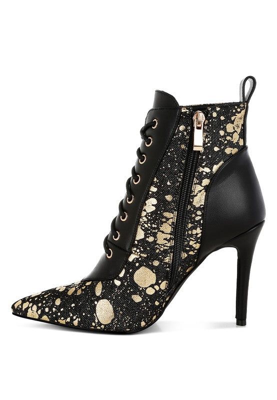 Abstract Pattern Ankle Boots