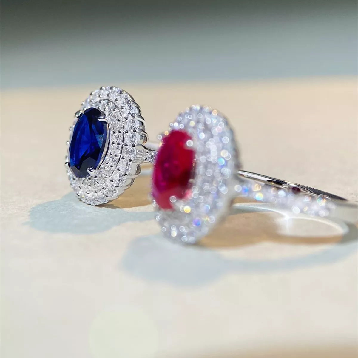 Sterling Silver Zircon Round Ring in Scarlet - women's ring