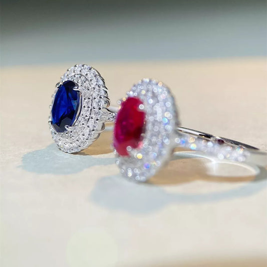Sterling Silver Zircon Round Ring in Scarlet - women's ring