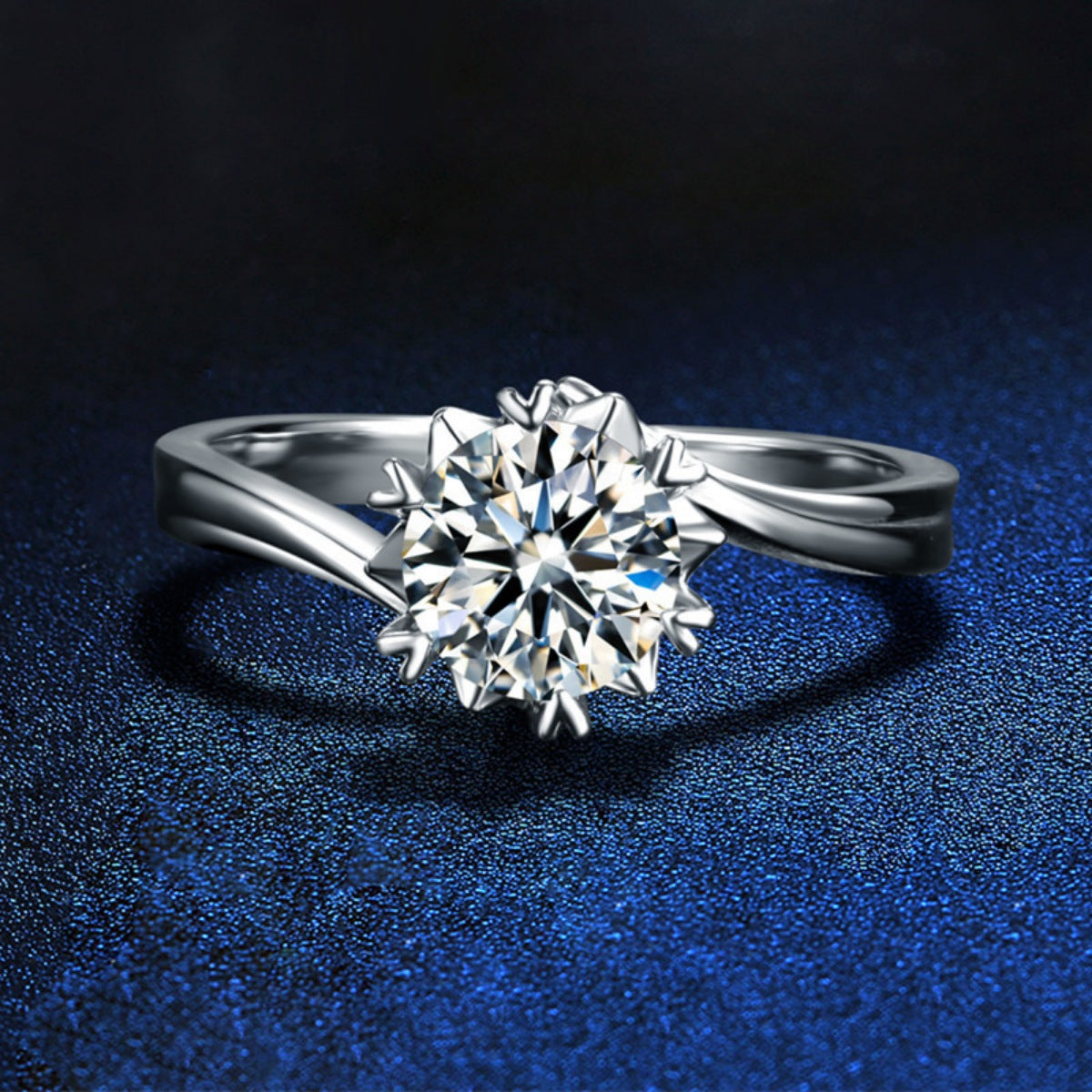 1 Carat Sterling Silver Moissanite Ring in Silver - women's ring