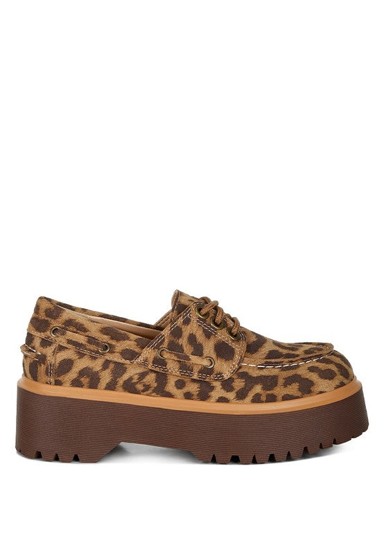 Animal Print Suede Loafers
