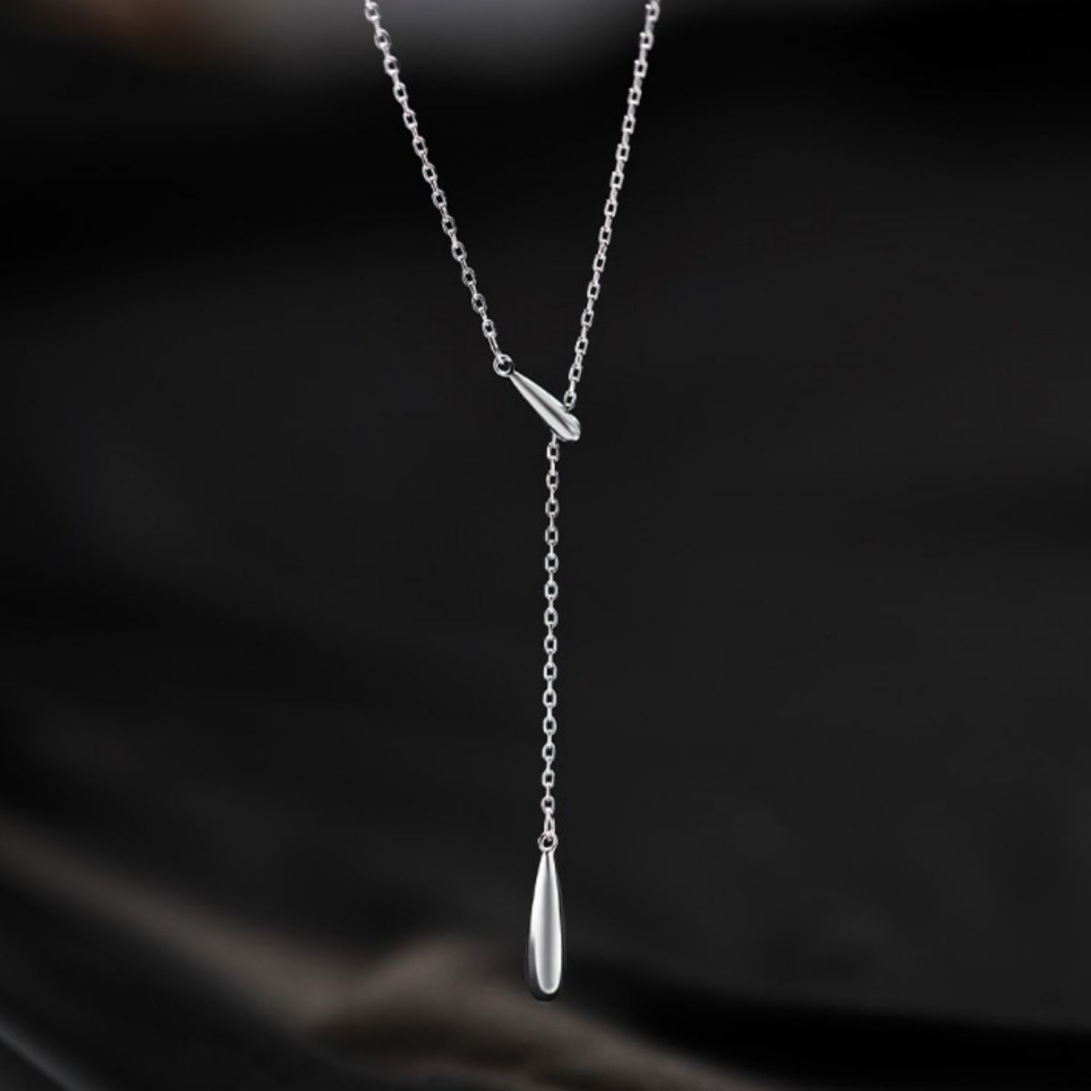 Sterling Silver Y-Shaped Pendant Necklace - alternate necklace view