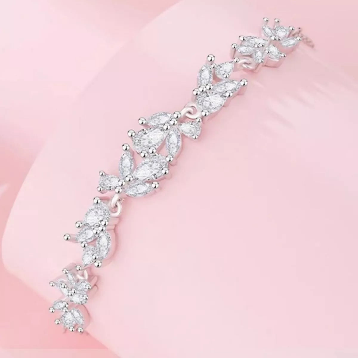 Sterling Silver Zircon Wisteria Bracelet - alternate jewelry view