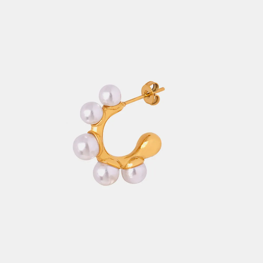 Synthetic Pearl 18K Gold-Plated Earrings in Style B/Gold - women's earrings