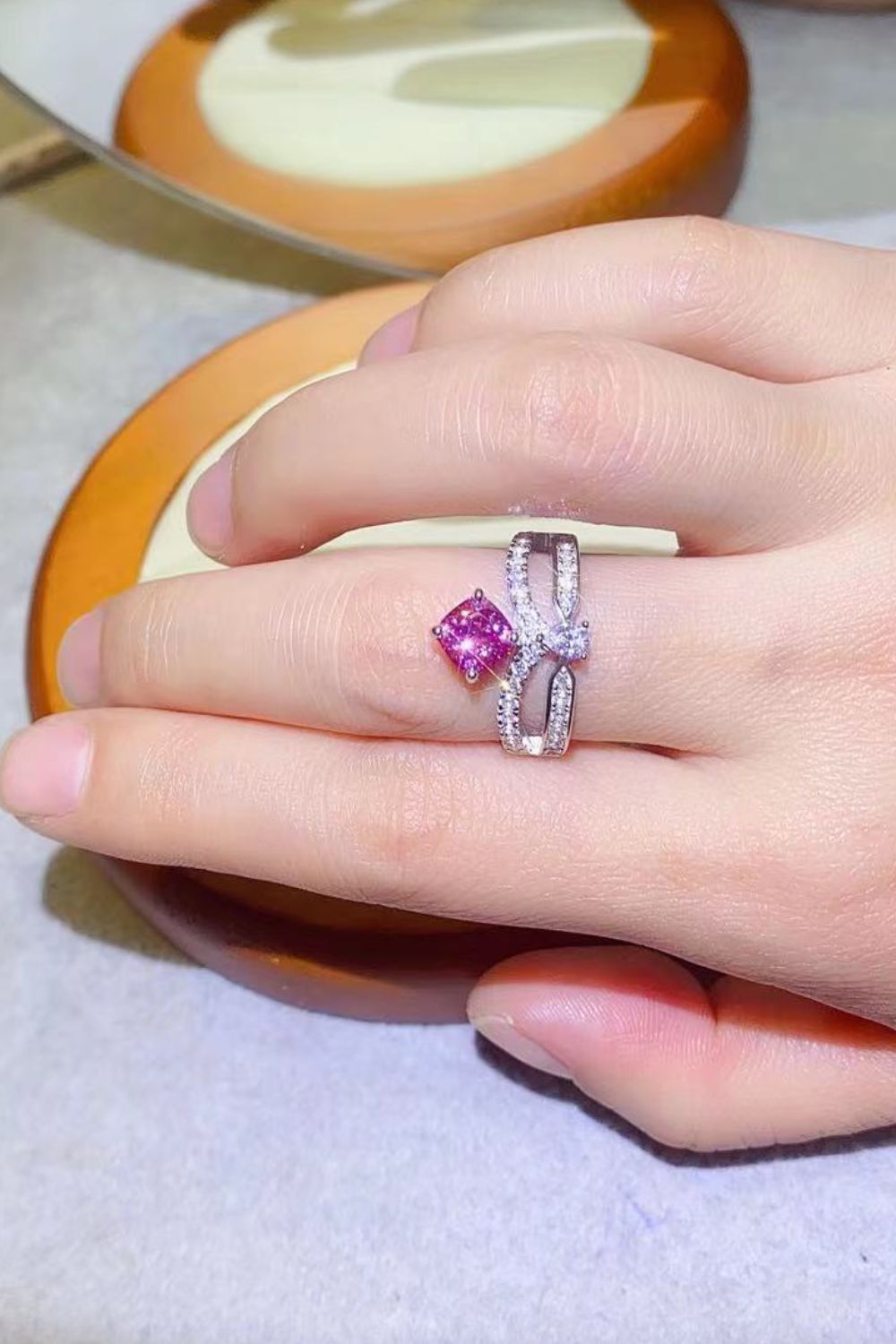 At Your Best 1 Carat Moissanite Ring in Pink - women's ring
