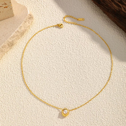18K Gold-Plated Pearl Necklace - alternate necklace view