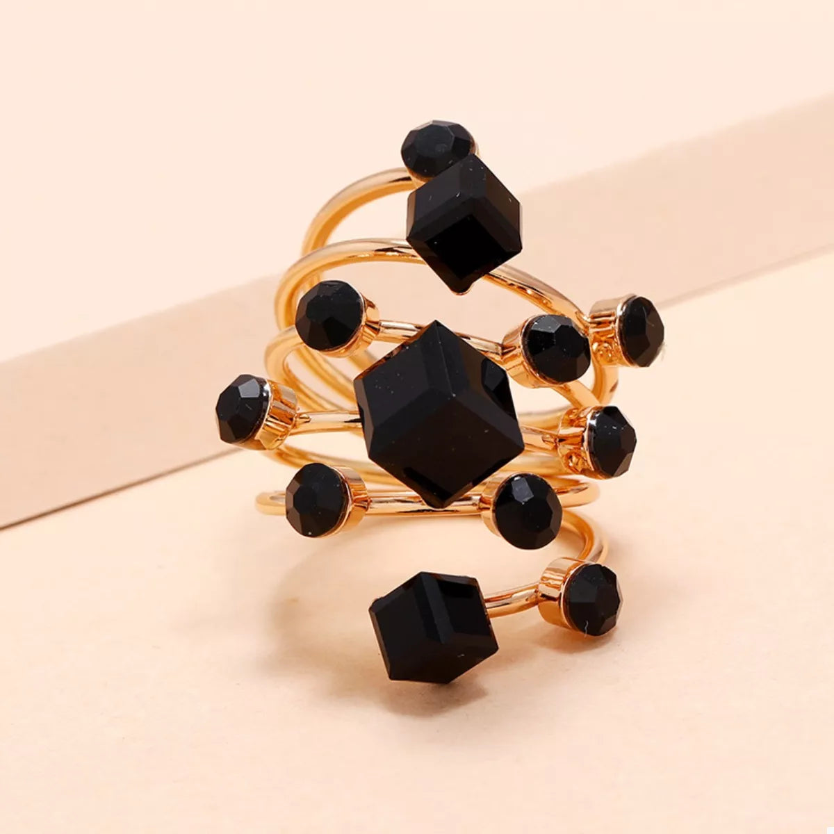 18K Gold-Plated Multi-Layered Ring - alternate ring view