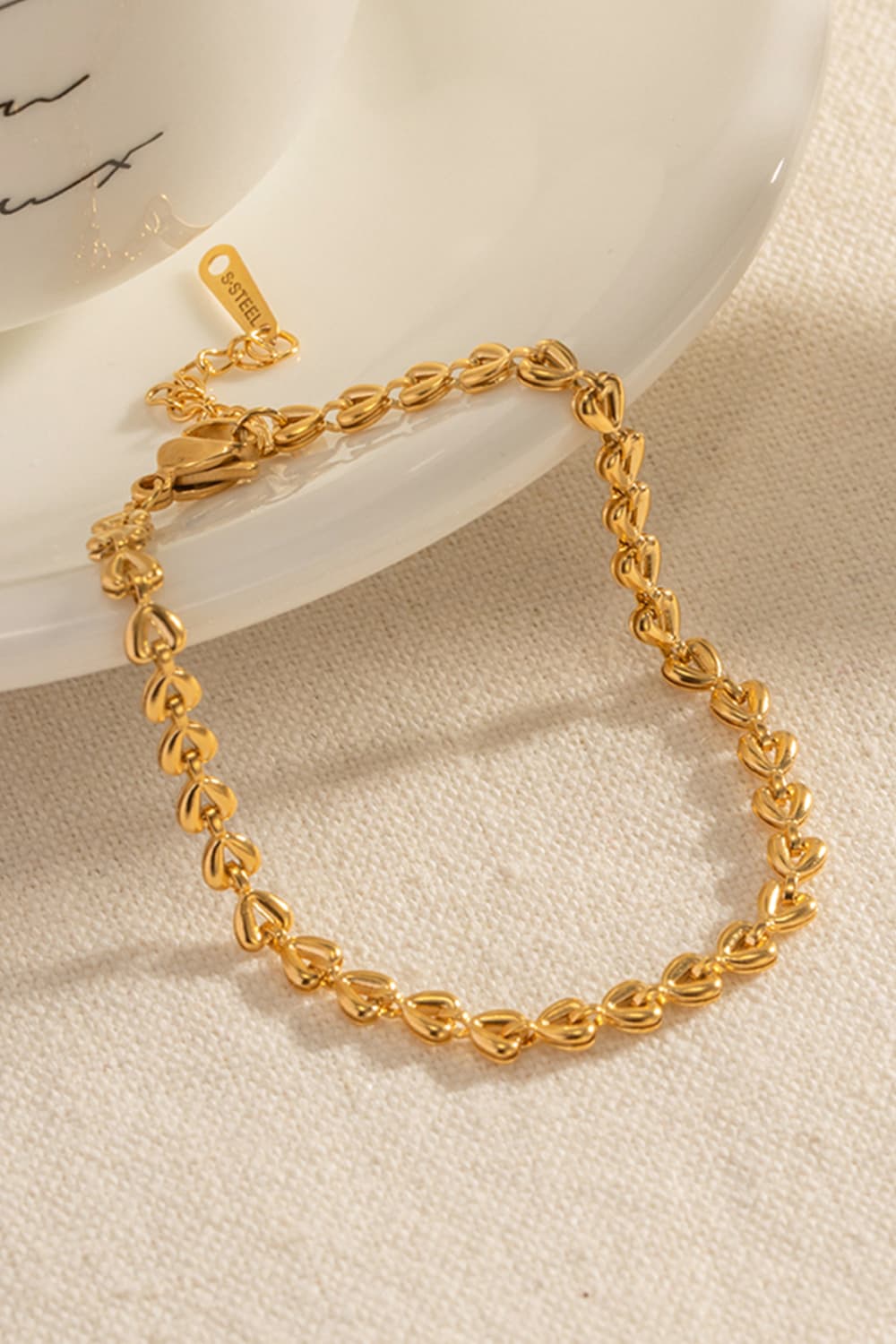 Heart Chain Lobster Clasp Bracelet - alternate jewelry view