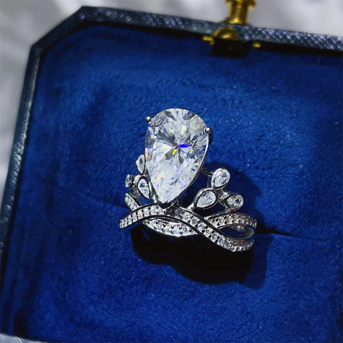 5 Carat Moissanite Sterling Silver Ring in White - women's ring