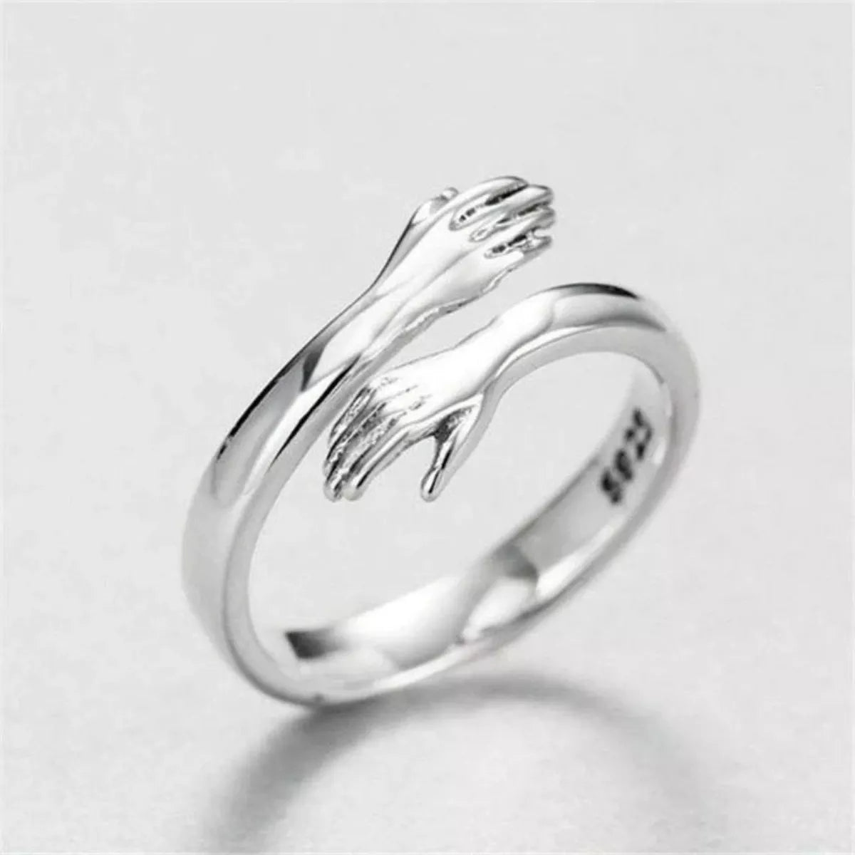 Sterling Silver Hug Bypass Ring - alternate ring view