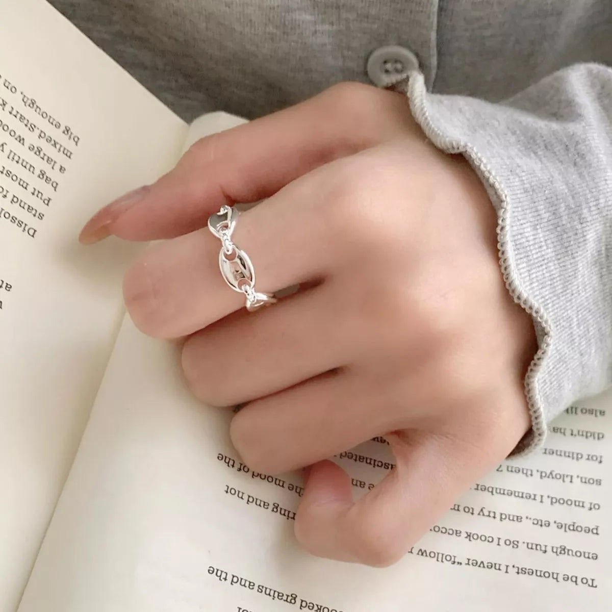 Sterling Silver Pig's Snout Ring in Silver - women's ring
