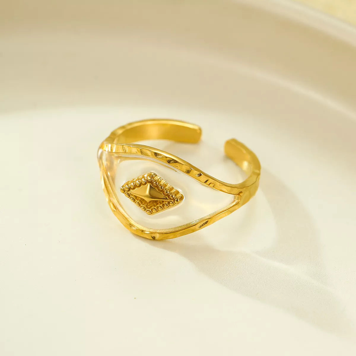 18K Gold-Plated Adjustable Open Ring - alternate ring view