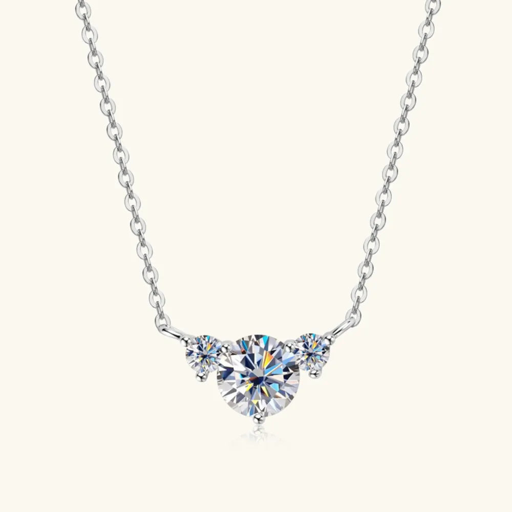 1.2 Carat Moissanite Sterling Silver Necklace - alternate necklace view