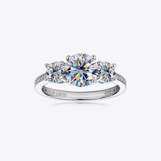 3 Carat Moissanite Sterling Silver Ring in Silver - women's ring