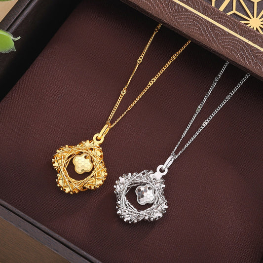 Sterling Silver Clover Pendant Necklace in Gold - women's pendant necklace