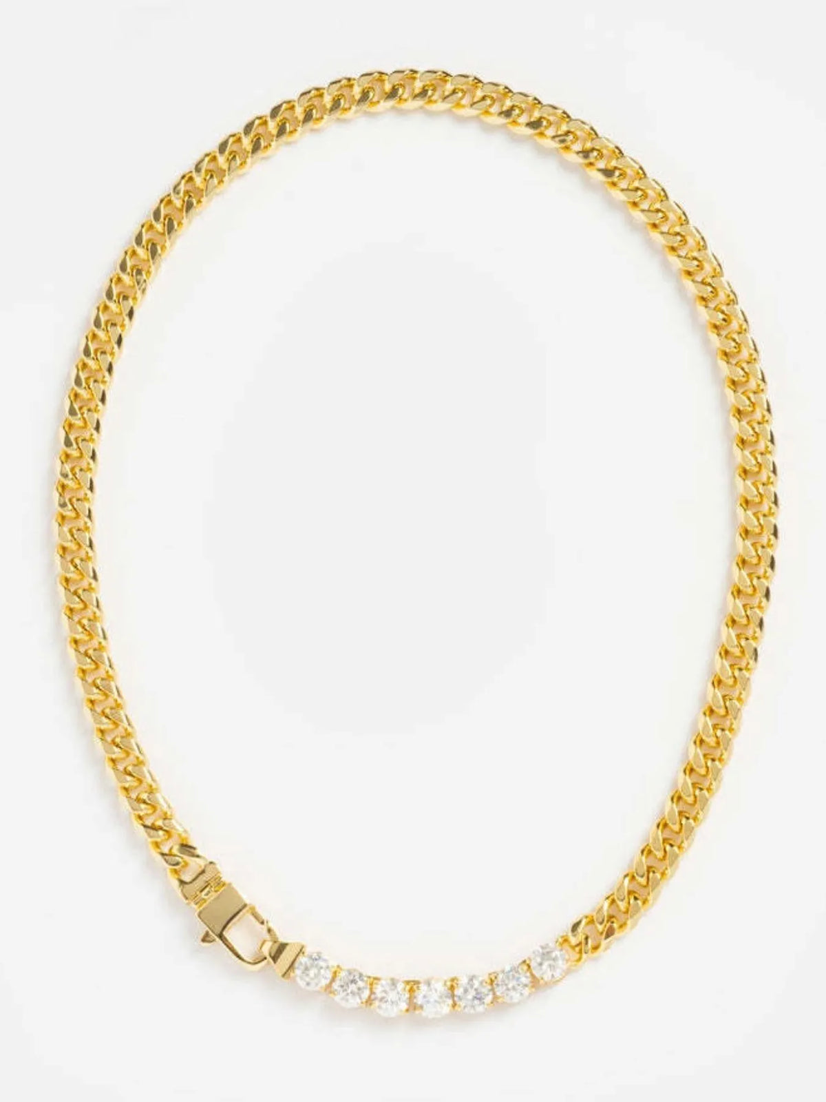 18K Gold-Plated Zircon Necklace and Bracelet Set - alternate necklace view