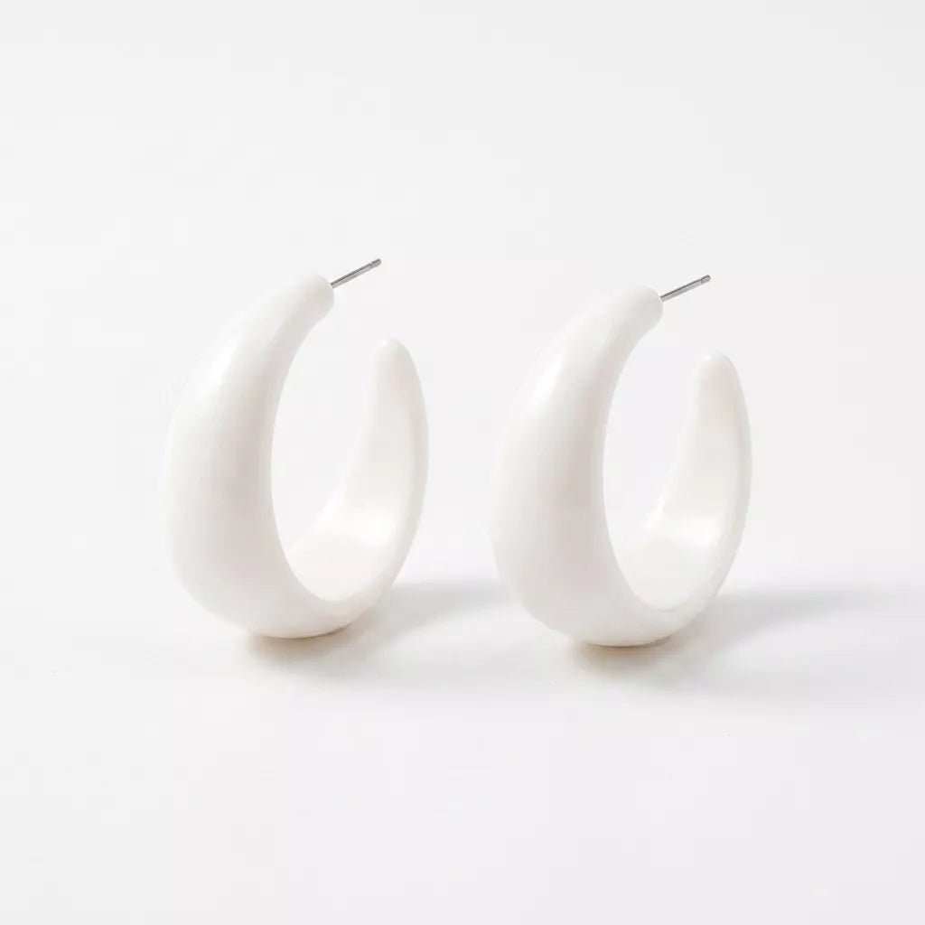Chunky Hoop Earrings in Deep Red - women's hoop earrings