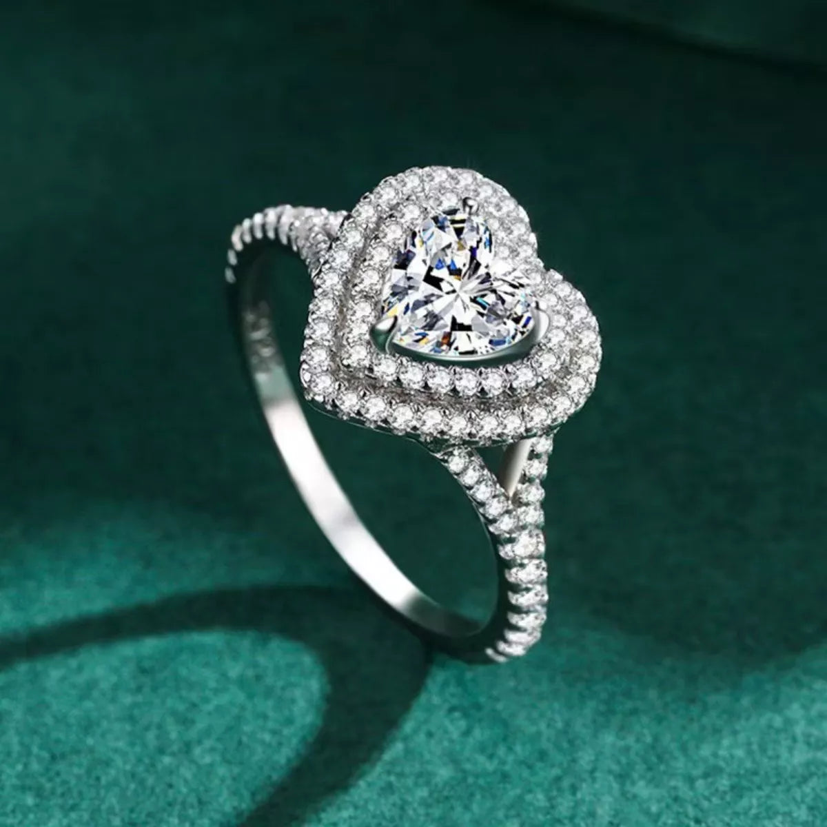 1 Carat Moissanite Heart-Shaped Ring - alternate ring view