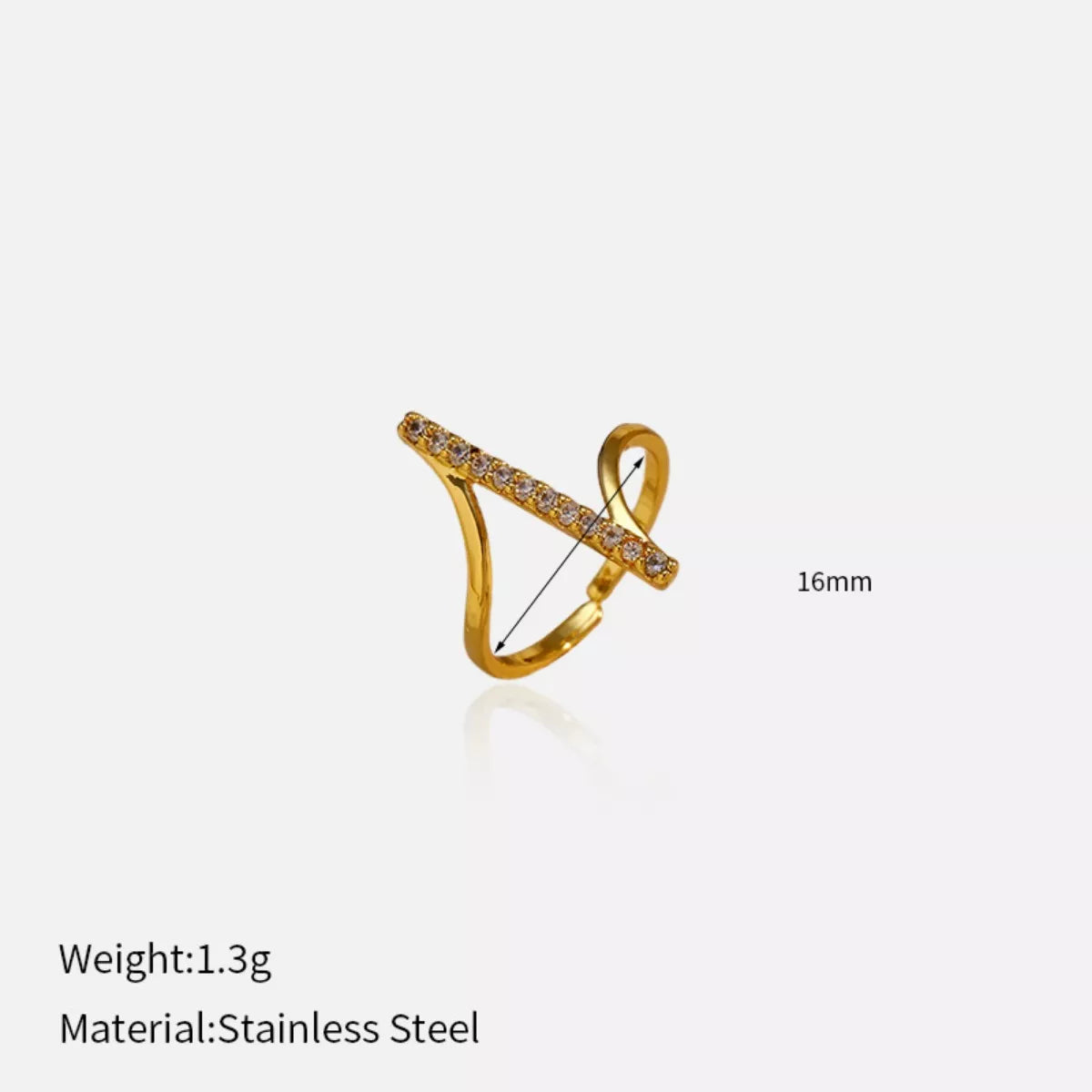 Irregular Rhinestone Ring - alternate ring view