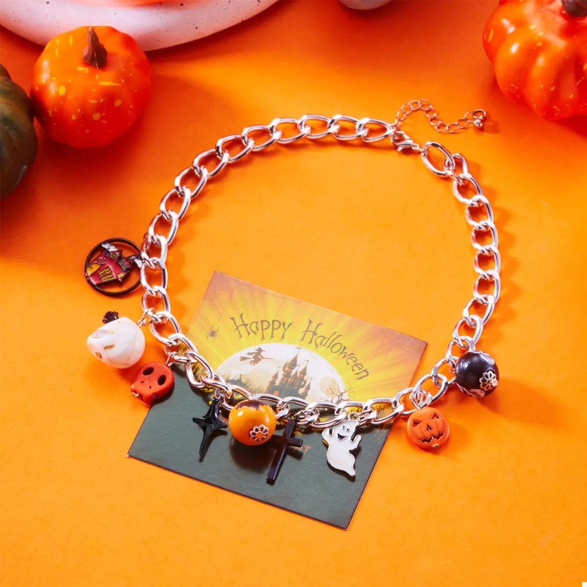 Halloween Charm Chain Necklace - alternate necklace view