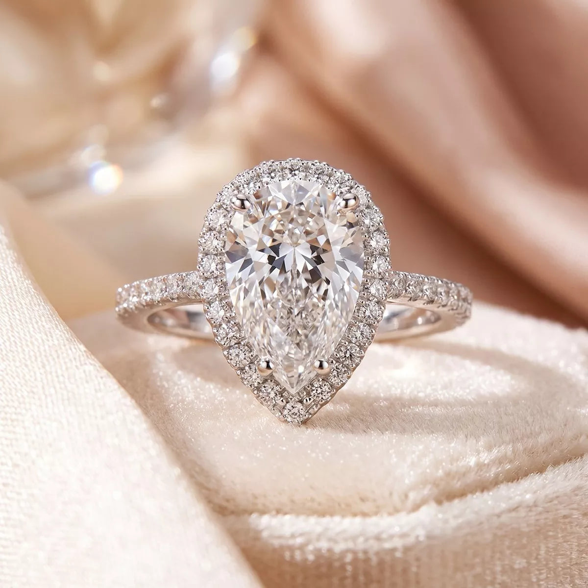 Alloy Zircon Teardrop Ring - alternate ring view