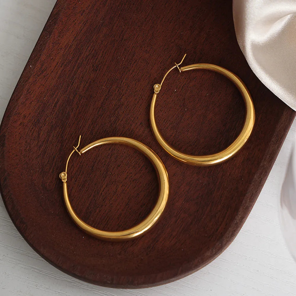 18K Gold-Plated Hoop Earrings - alternate earring view