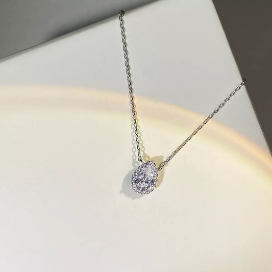 1.5 Carat Sterling Silver Moissanite Teardrop Necklace in Silver - women's necklace