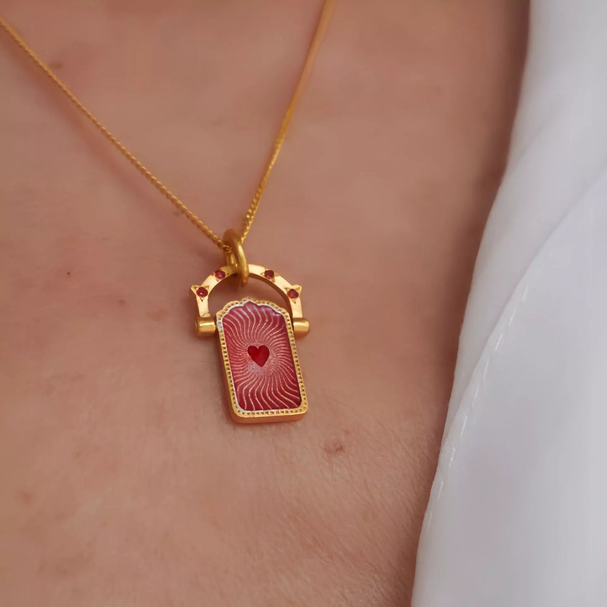 18K Gold-Plated Titanium Steel Pendant Necklace in Strawberry - women's pendant necklace
