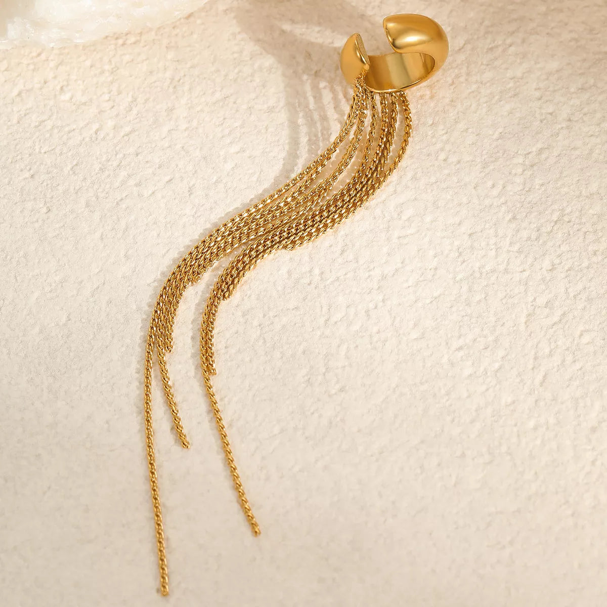 18K Gold-Plated Tassel Ear Cuff Earrings - alternate earring view