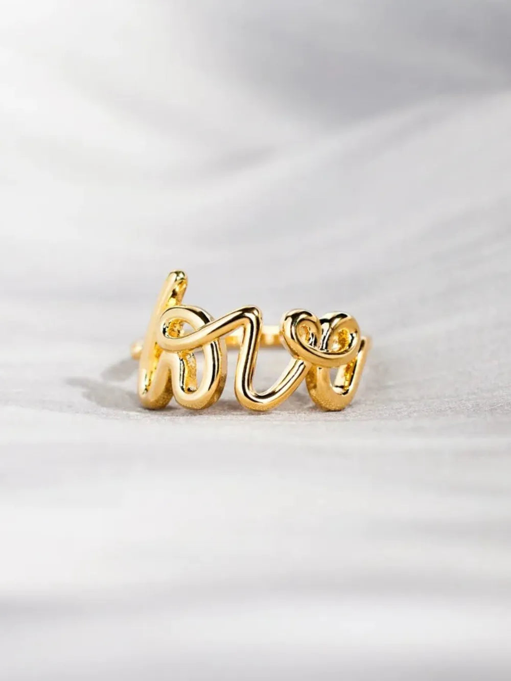 LOVE 18K Gold-Plated Sterling Silver Ring in Gold - women's ring