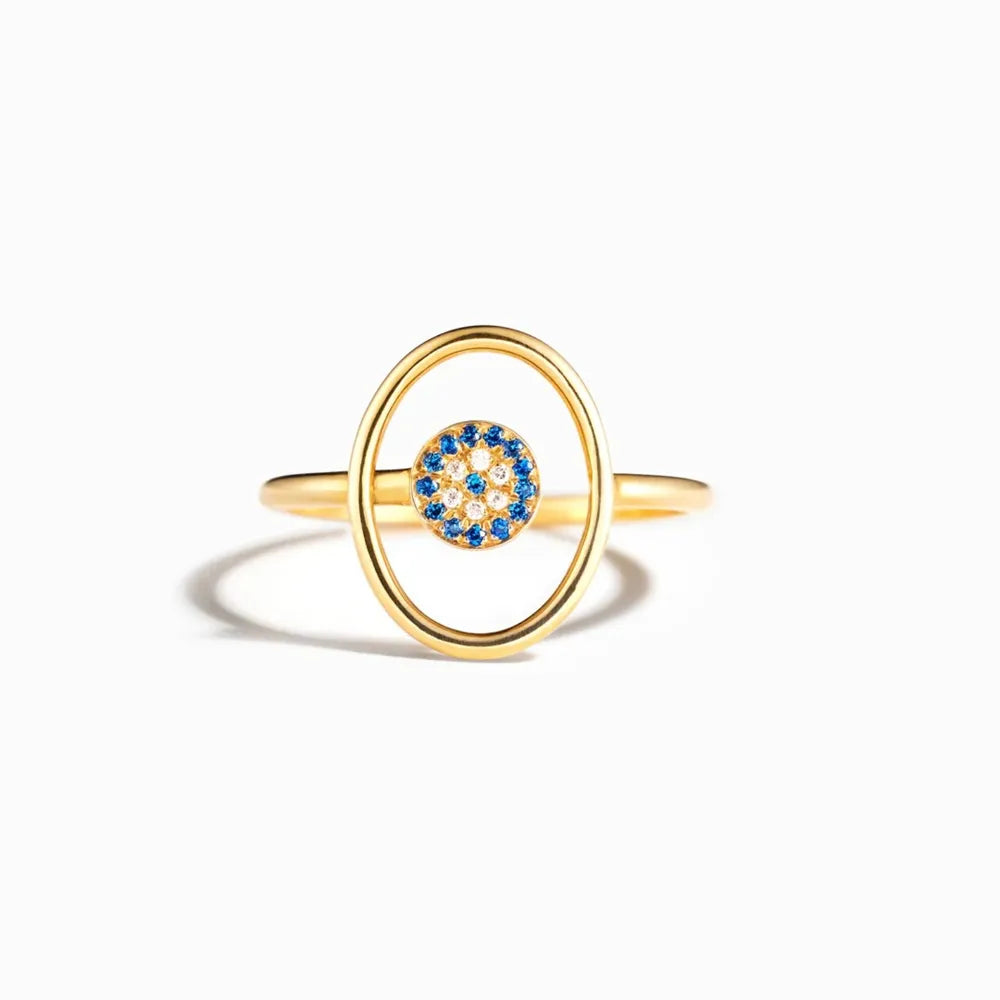 Sterling Silver Evil Eye Ring - alternate ring view