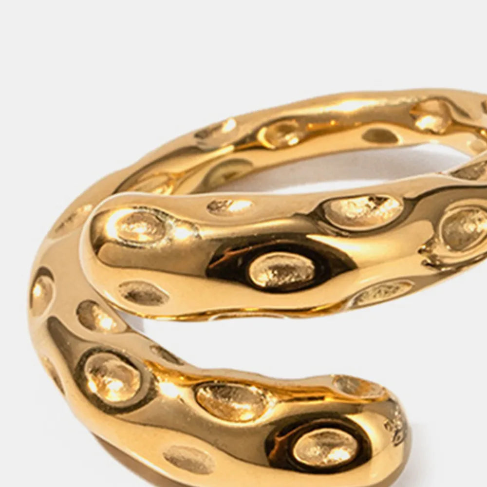 Titanium Steel Gold-Plated Bypass Ring - alternate ring view