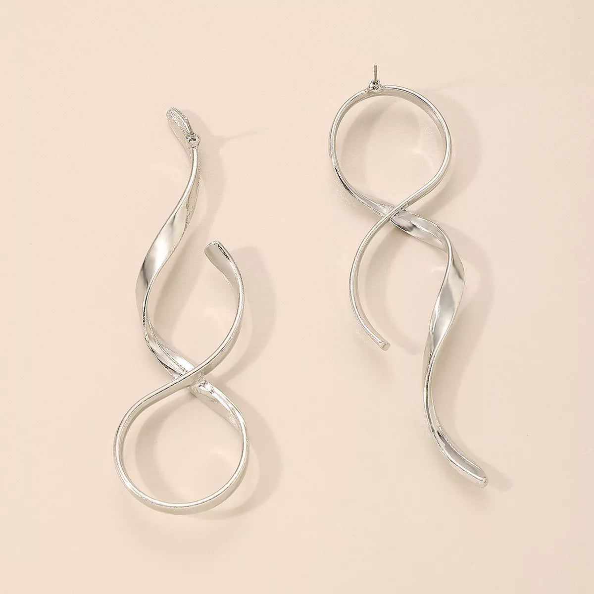 Alloy Spiral Drop Earrings - alternate earring view