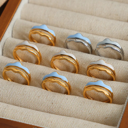 18K Gold-Plated Open Ring in Silver - women's open ring