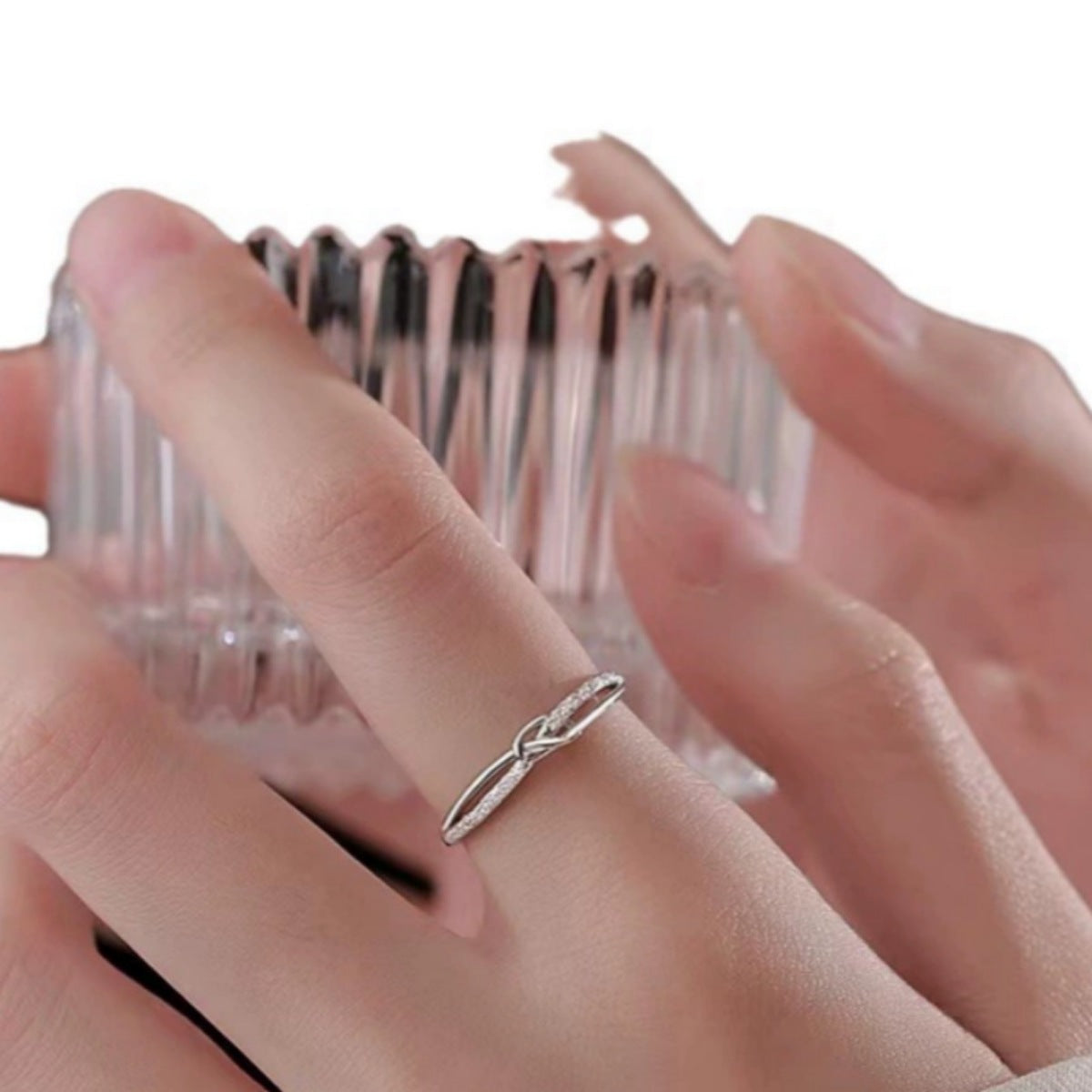 Sterling Silver Knotted Ring - alternate ring view