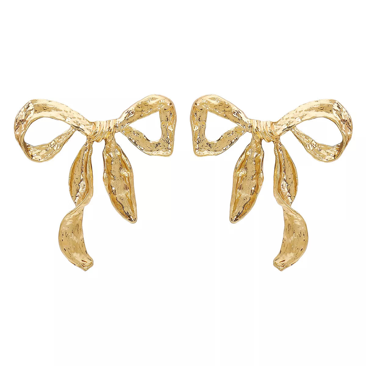 18K Gold-Plated Bow Earrings - alternate earring view