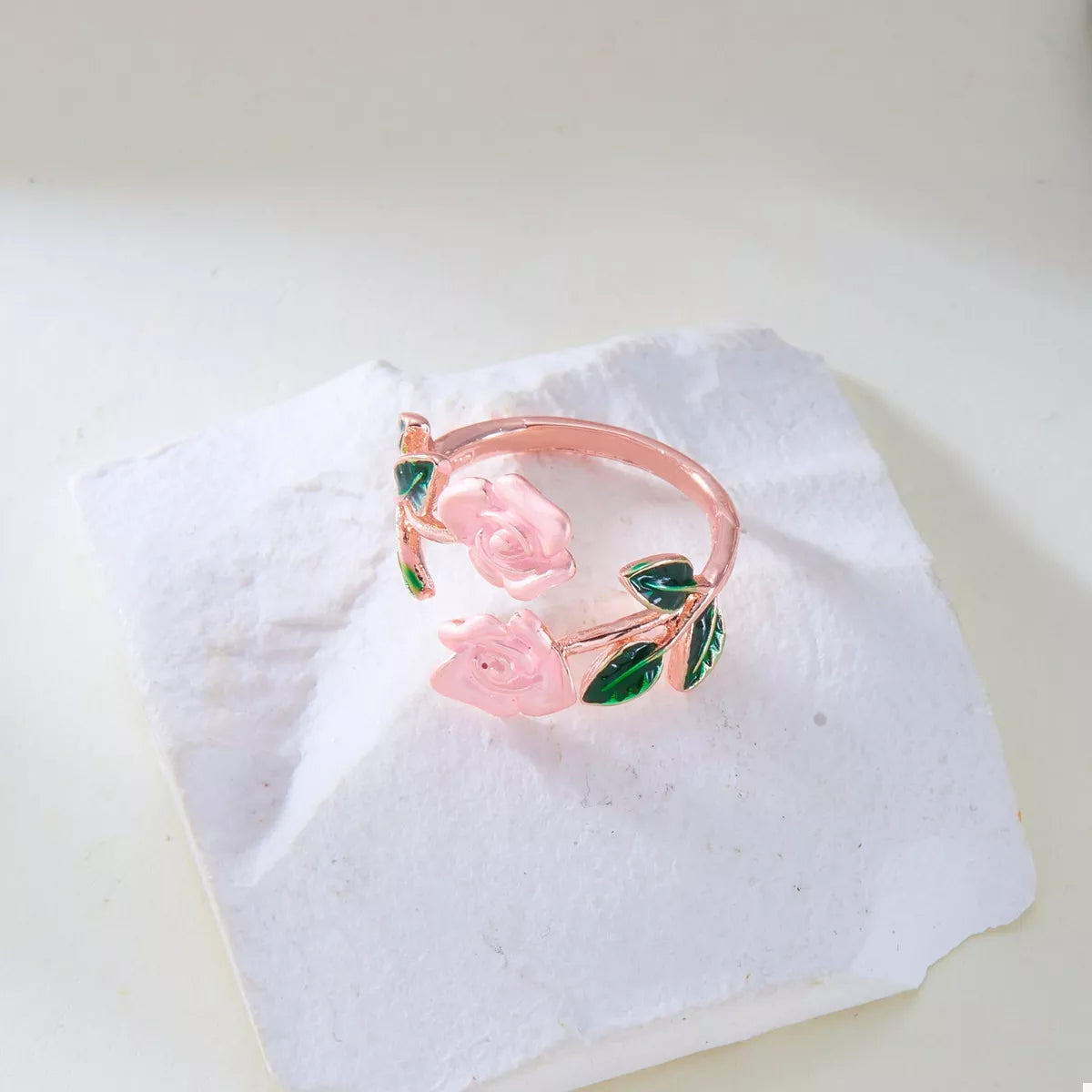 Rose Bypass Ring and Bracelet Set - alternate jewelry view