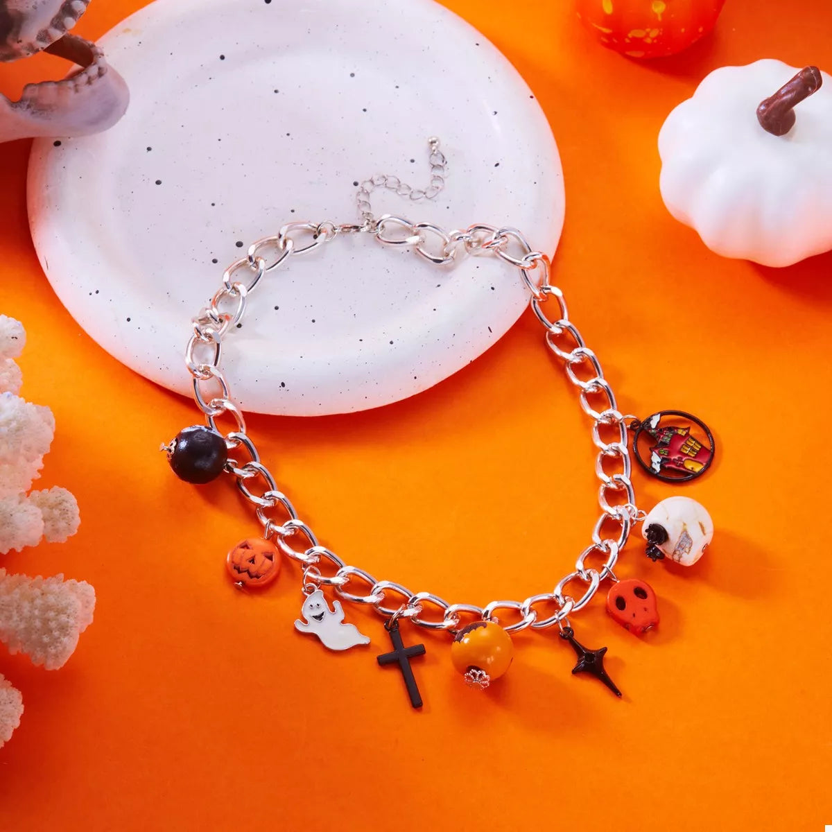Halloween Charm Chain Necklace - alternate necklace view