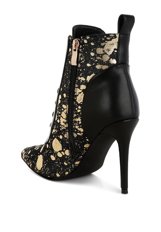 Abstract Pattern Ankle Boots