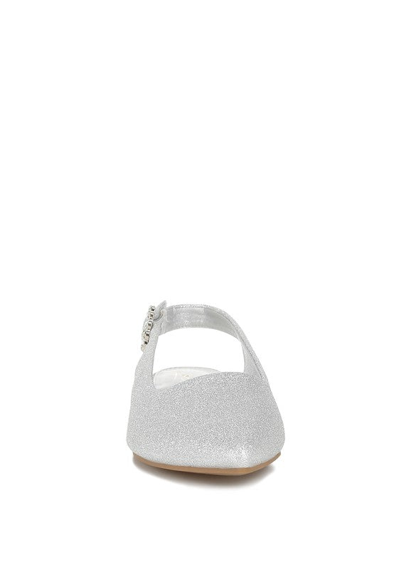 Glitter Slingback Flat Sandals