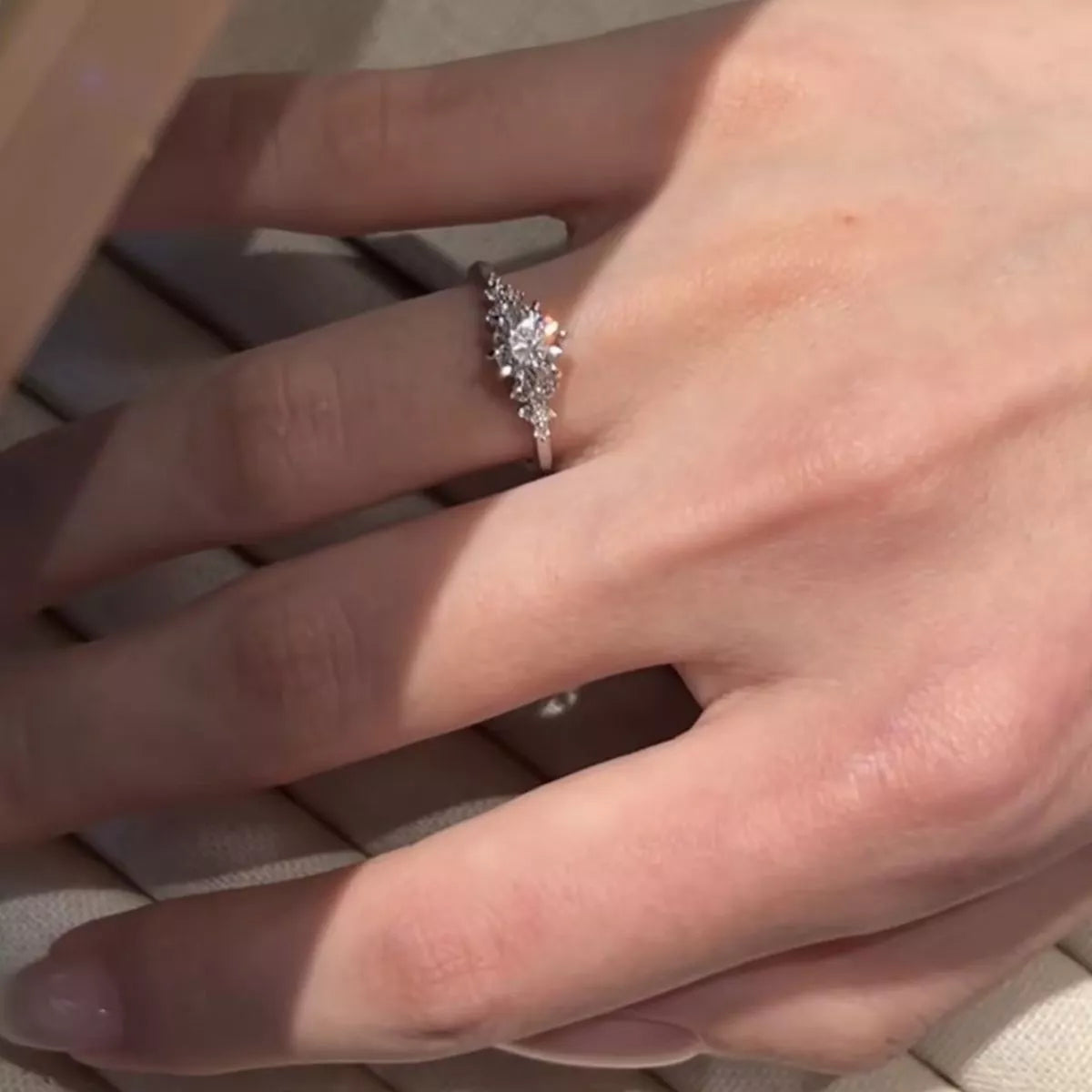 2 Carat Moissanite Sterling Silver Ring - alternate ring view